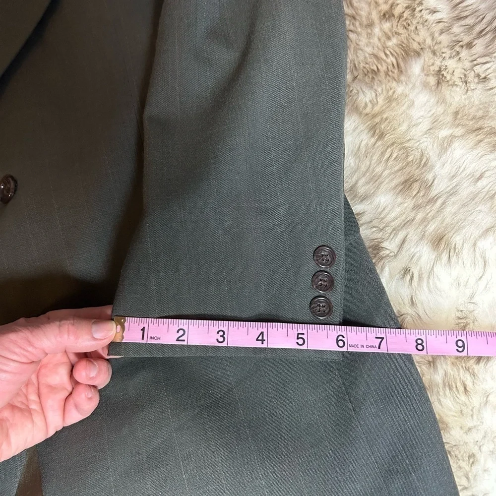 Men’s Sport Coat 40R Executive Collection Light Black 2 Button Blazer Jacket